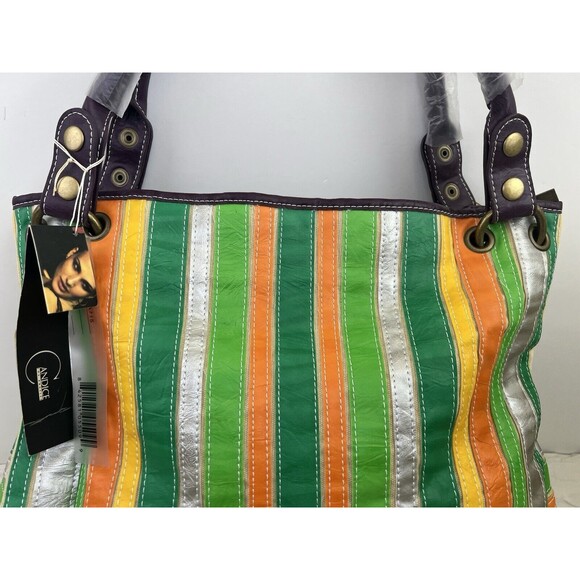 Vintage 90S Y2K‎ Candice Los Angeles Spring Summer Striped Shoulder Bag Purse - Picture 3 of 16